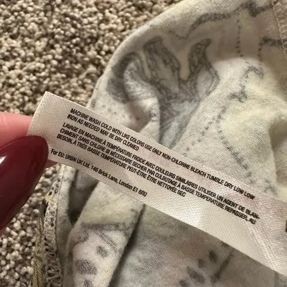 Free People Intimately cream, yellow & navy paisley open back bodysuit S - Picture 8 of 11